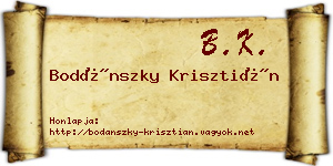 Bodánszky Krisztián névjegykártya